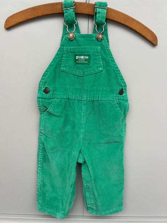 Oshkosh Unisex Vintage Green Corduroy Dungarees 12M