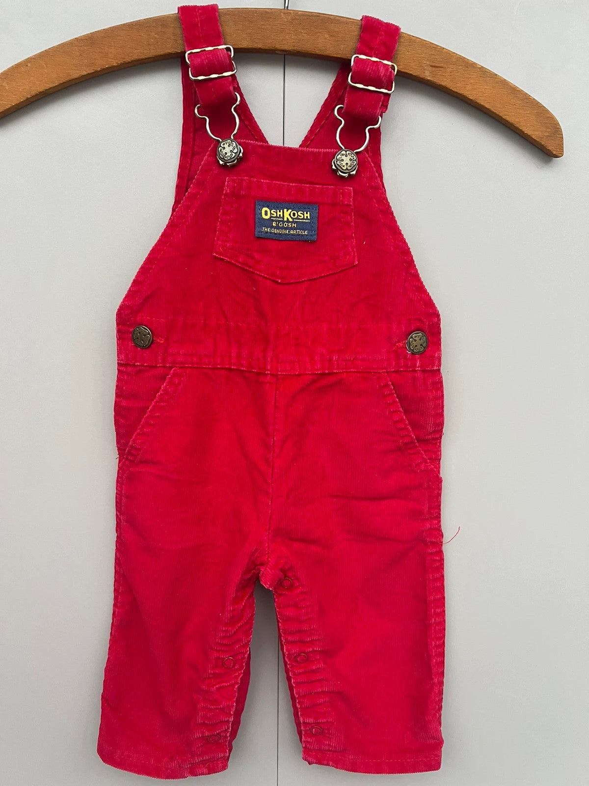 Oshkosh Vintage Red Corduroy Dungarees 6M