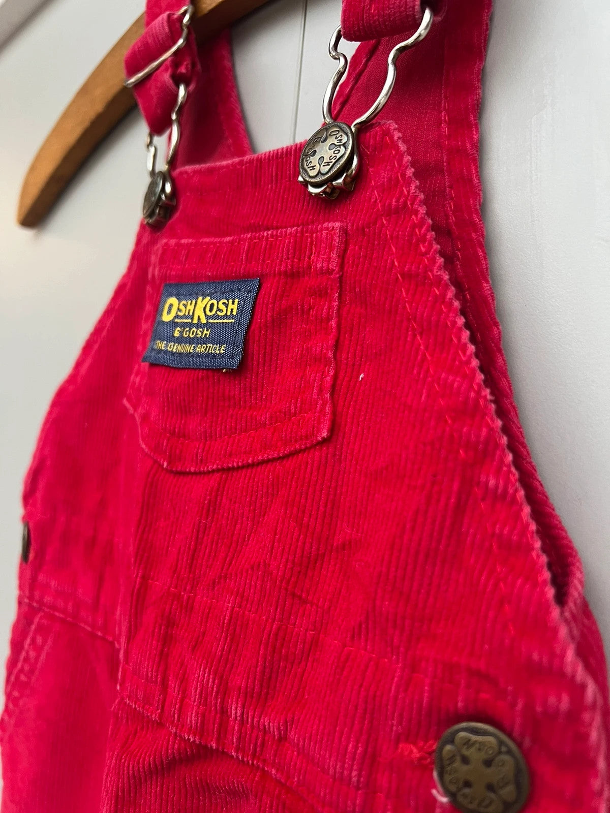 Oshkosh Vintage Red Corduroy Dungarees 6M