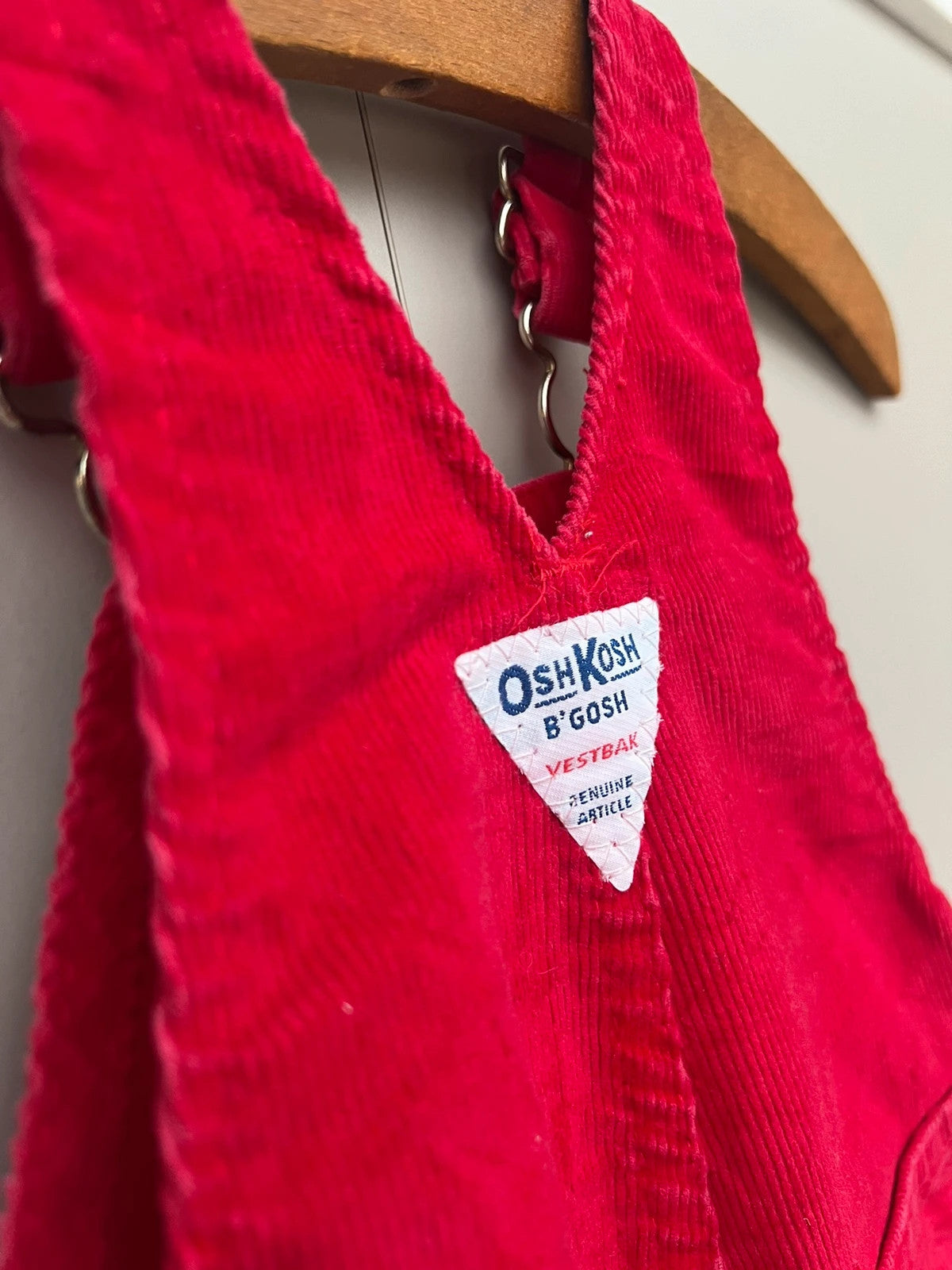 Oshkosh Vintage Red Corduroy Dungarees 6M