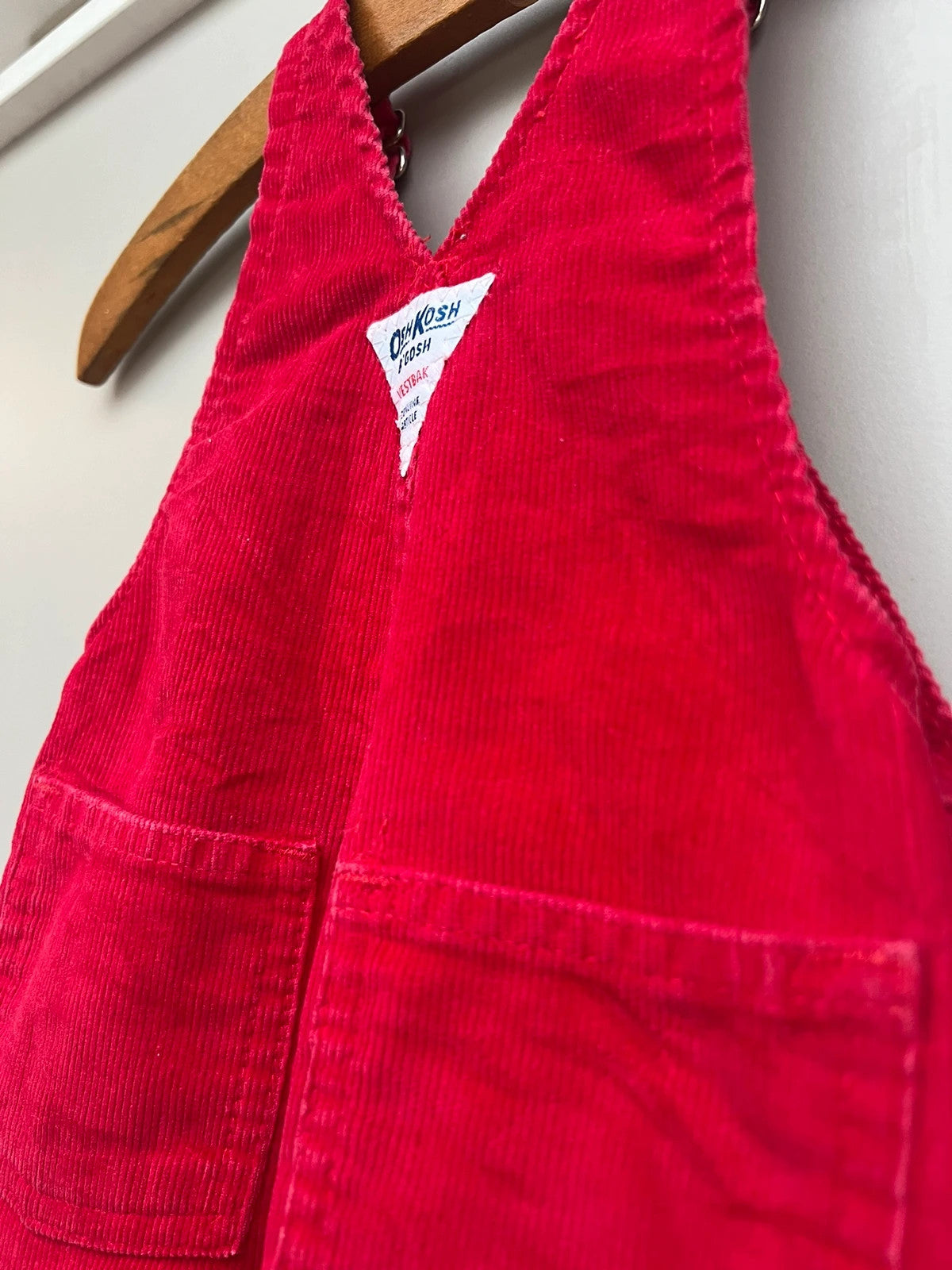 Oshkosh Vintage Red Corduroy Dungarees 6M