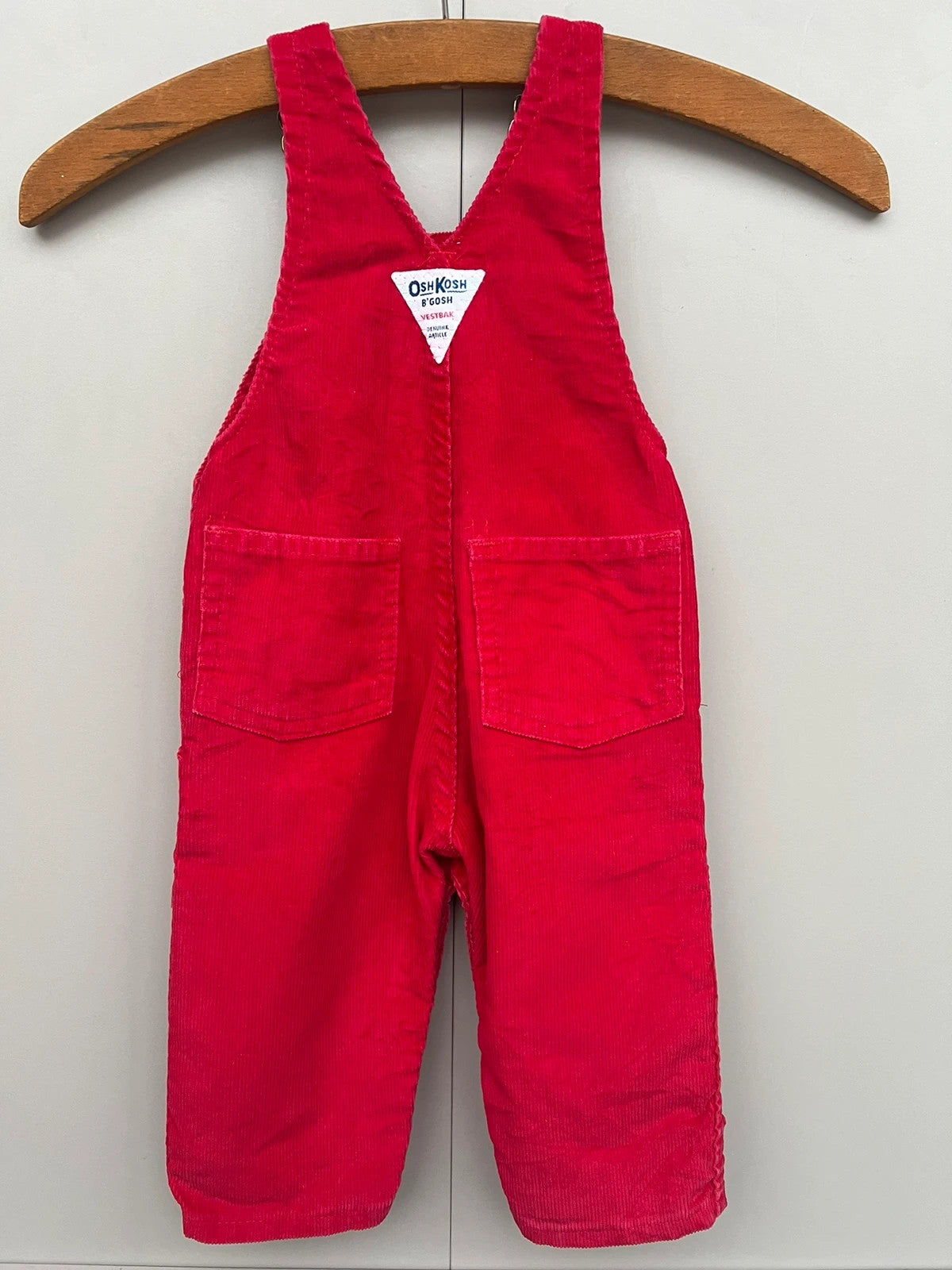 Oshkosh Vintage Red Corduroy Dungarees 6M