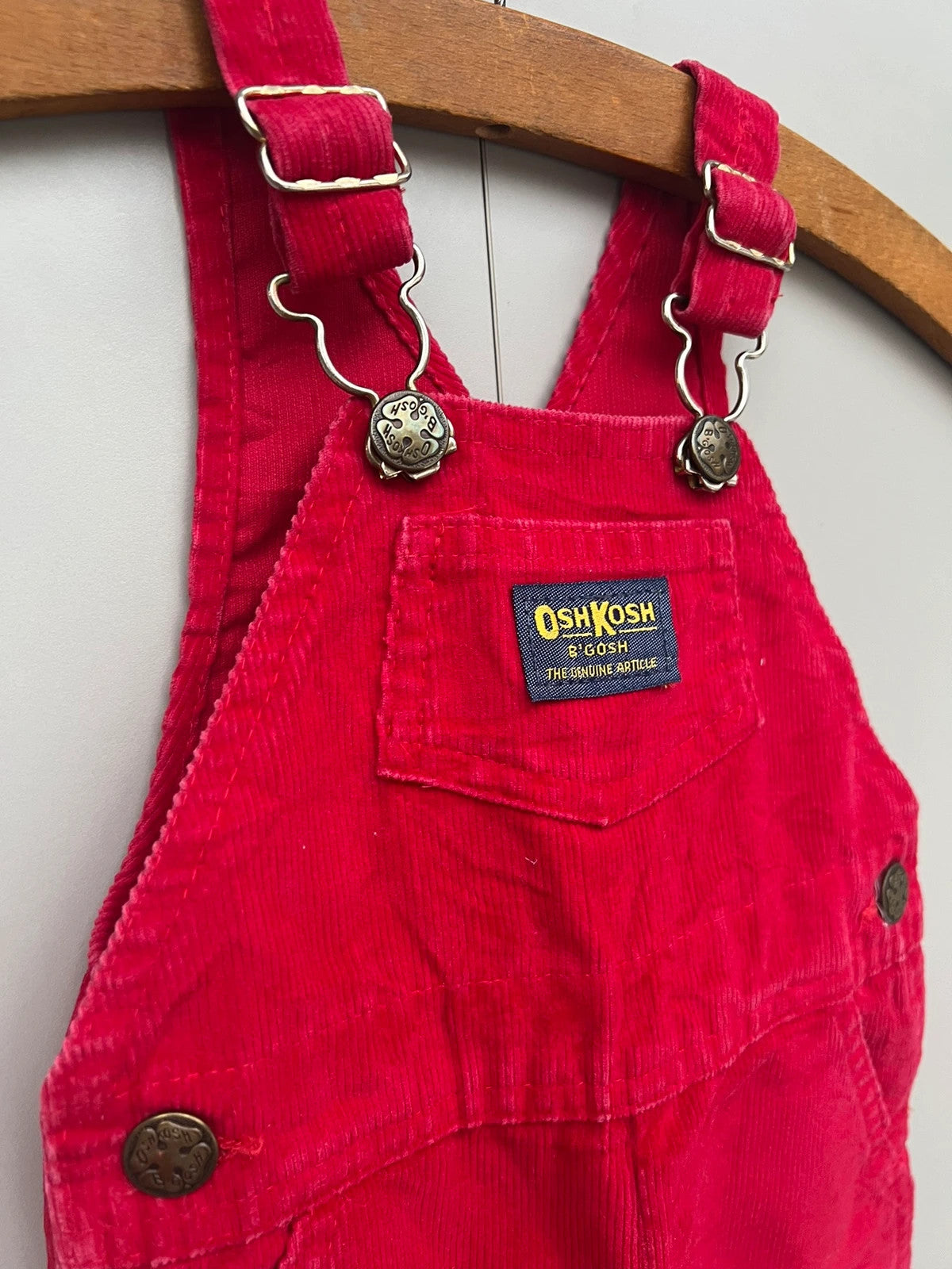 Oshkosh Vintage Red Corduroy Dungarees 6M