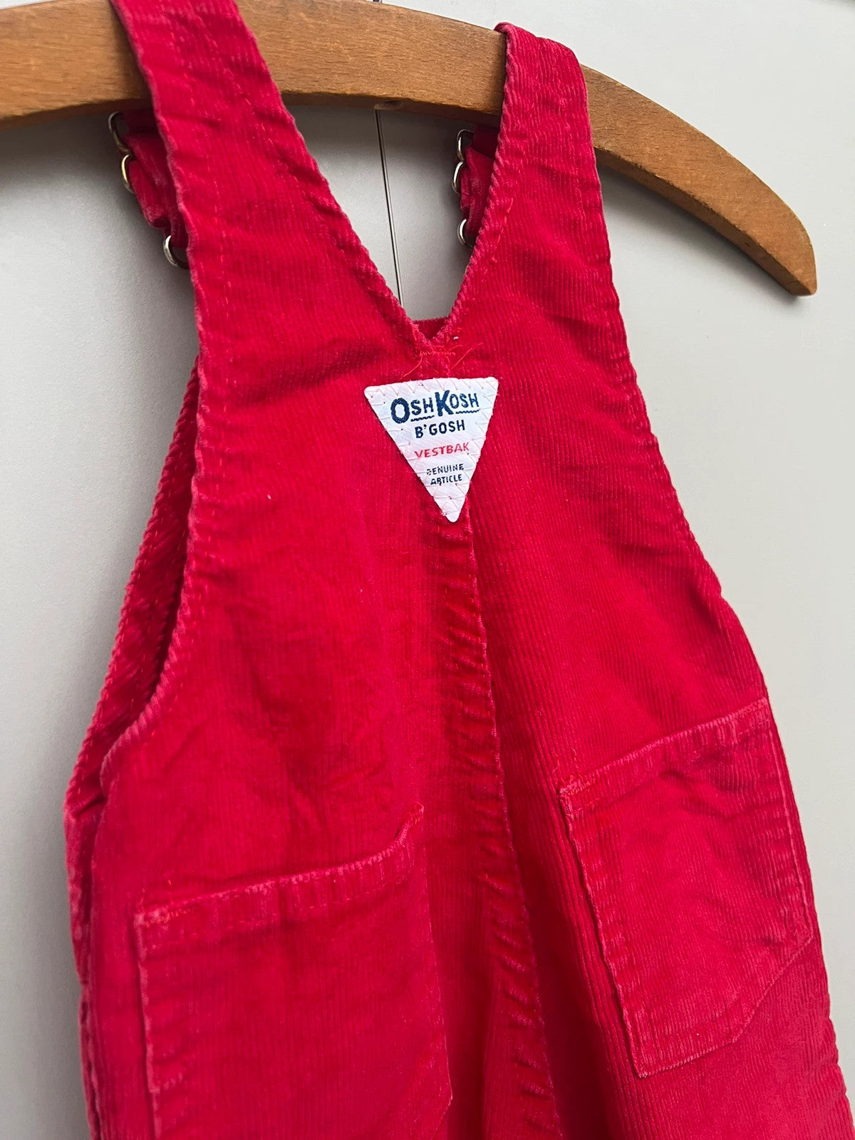 Oshkosh Vintage Red Corduroy Dungarees 6M