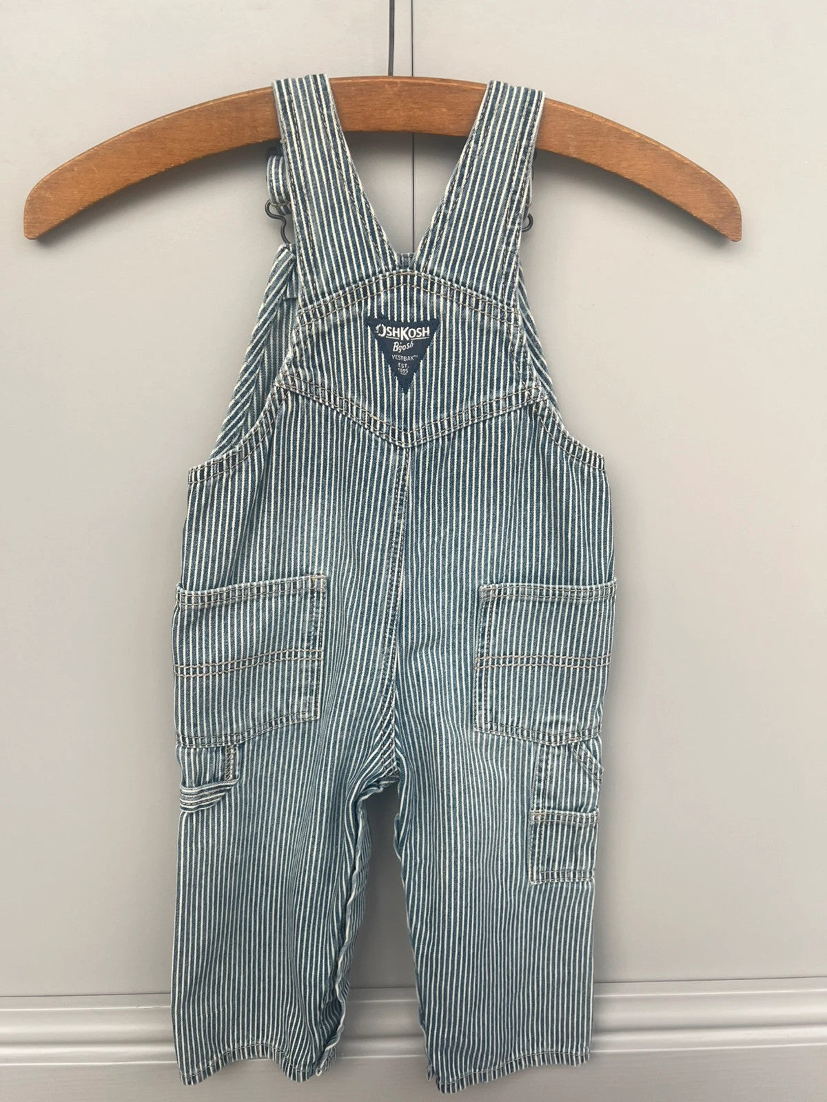 Oshkosh Hickory Stripe Dungarees 18M