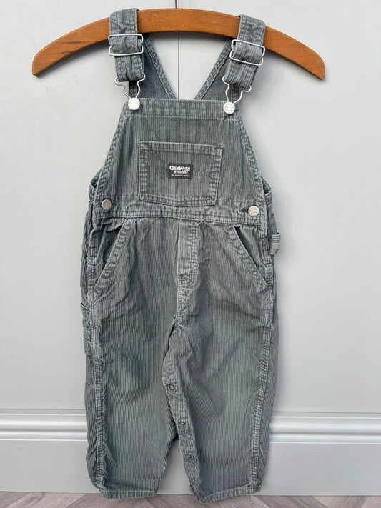 Oshkosh Vintage Grey / Olive Corduroy Dungarees 4T