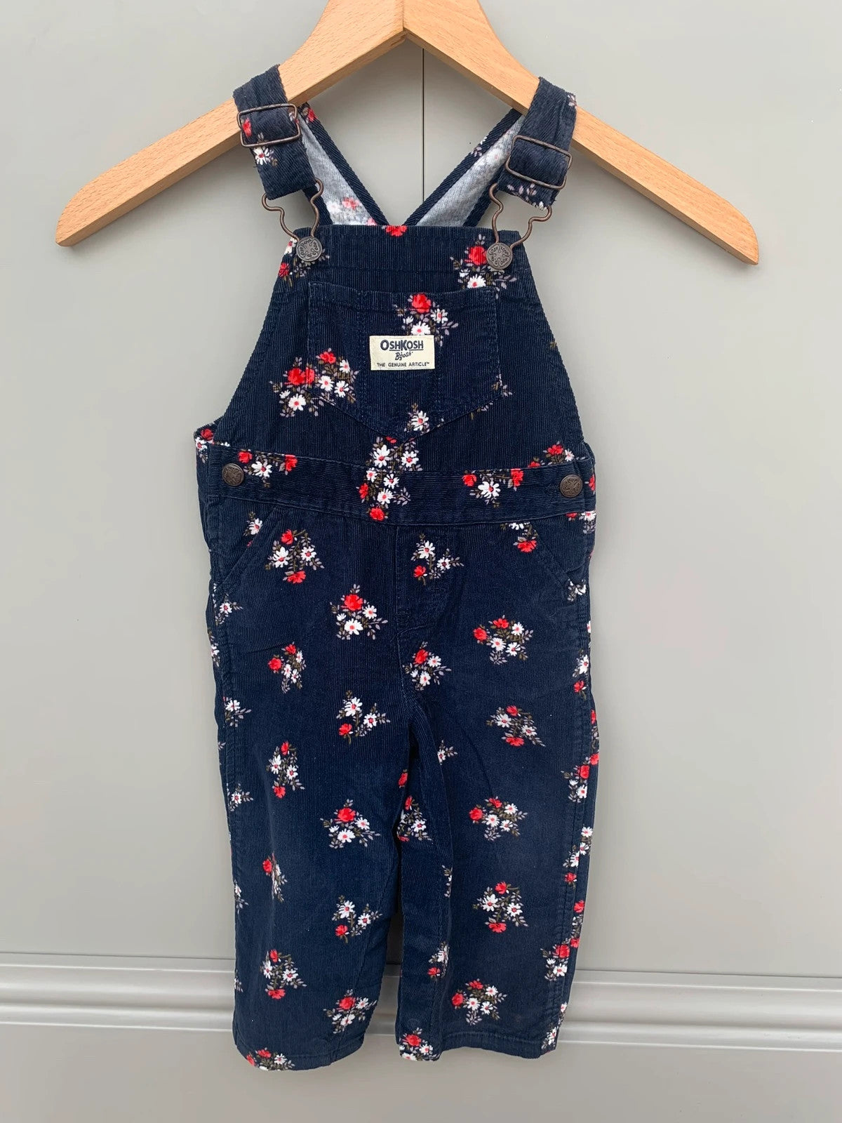 Oshkosh Floral Corduroy Dungarees 6M