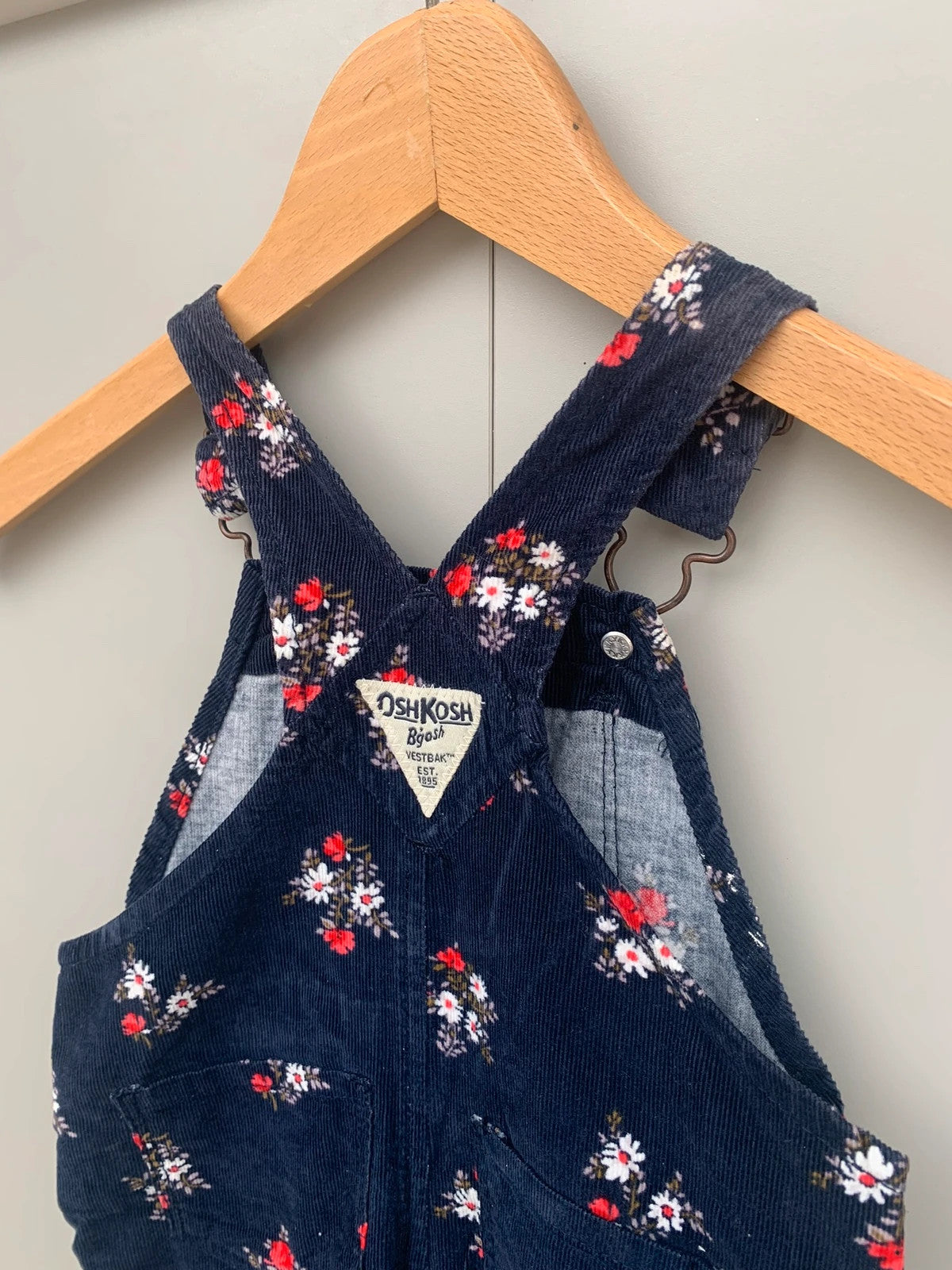 Oshkosh Floral Corduroy Dungarees 6M