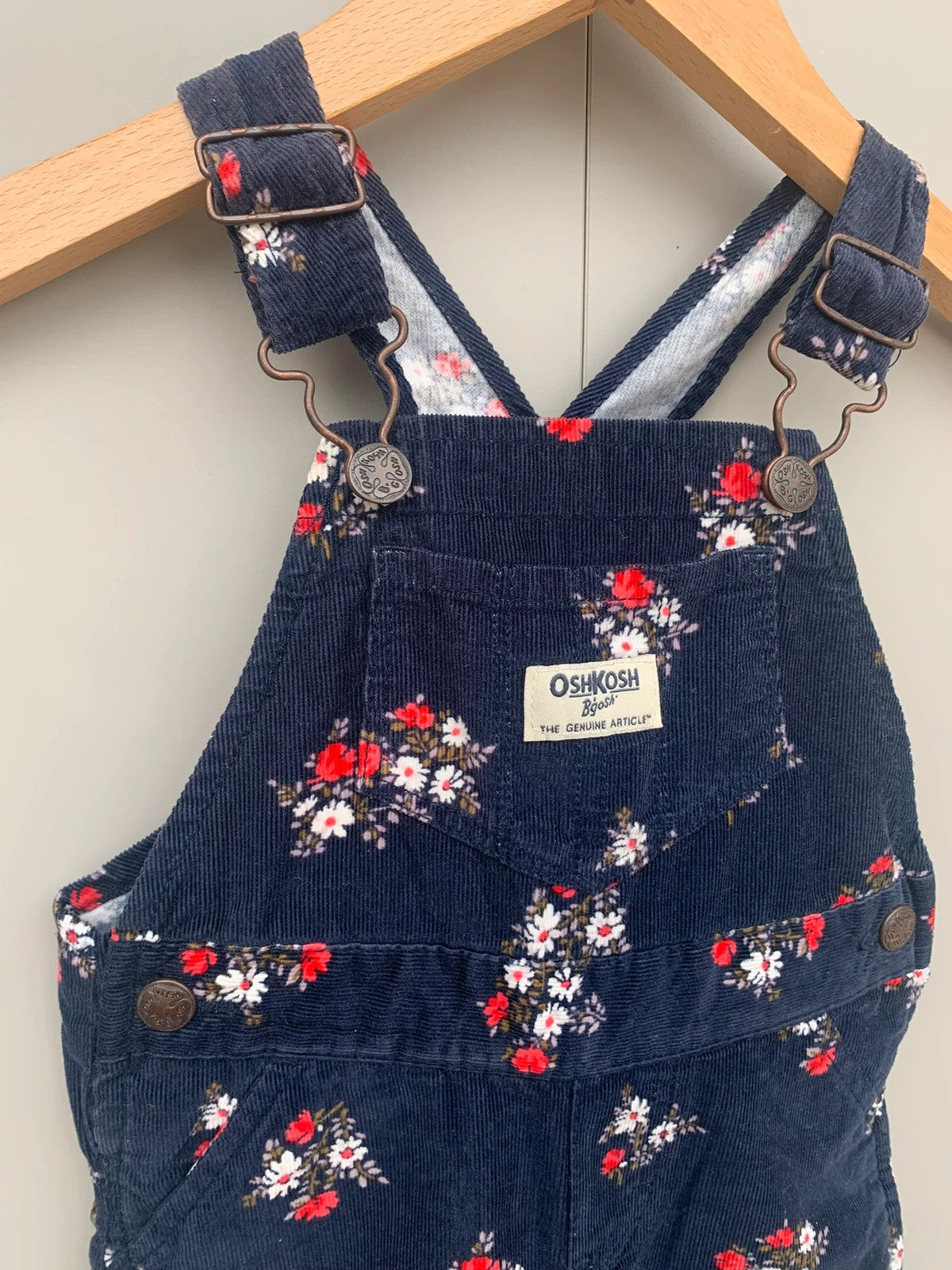 Oshkosh Floral Corduroy Dungarees 6M