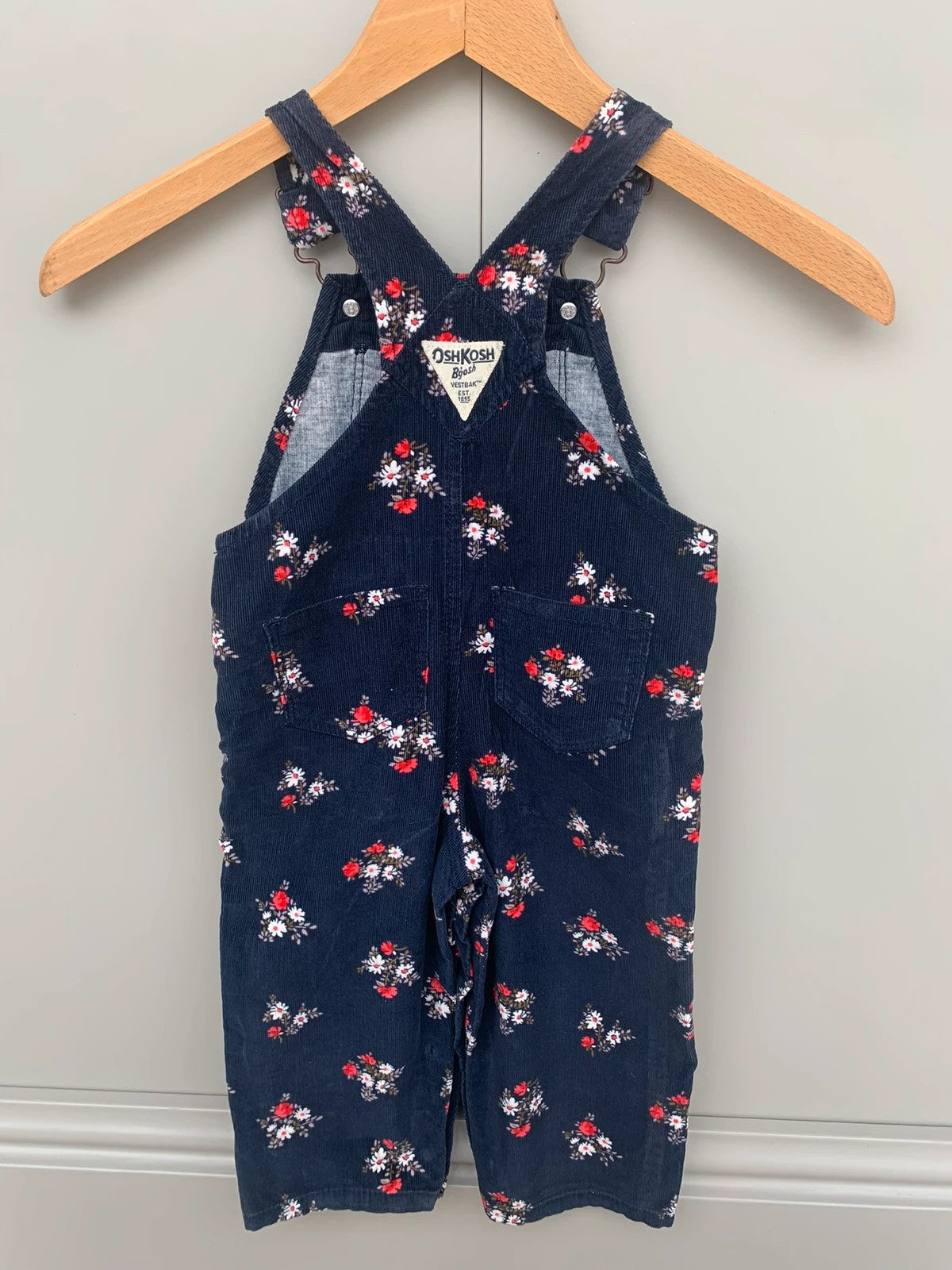 Oshkosh Floral Corduroy Dungarees 6M