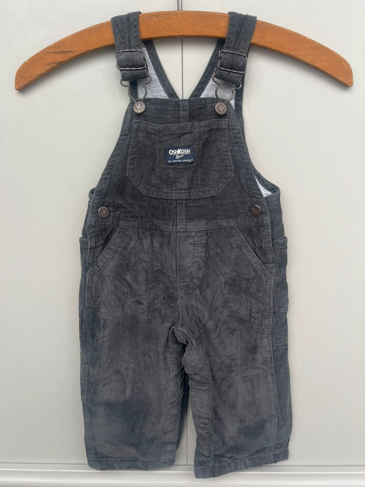 Oshkosh Grey Corduroy Dungarees 12M