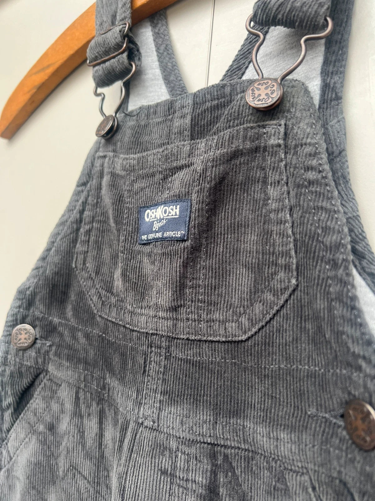 Oshkosh Grey Corduroy Dungarees 12M