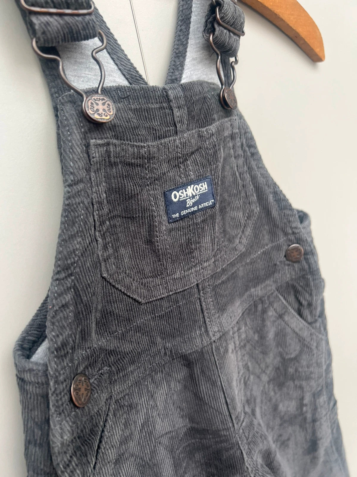 Oshkosh Grey Corduroy Dungarees 12M