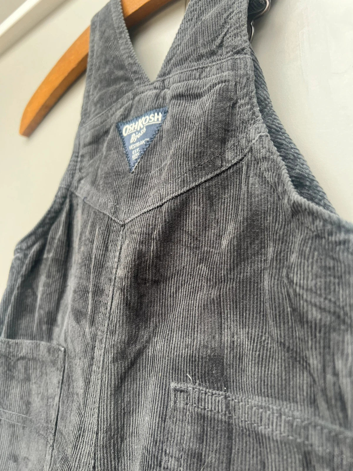 Oshkosh Grey Corduroy Dungarees 12M