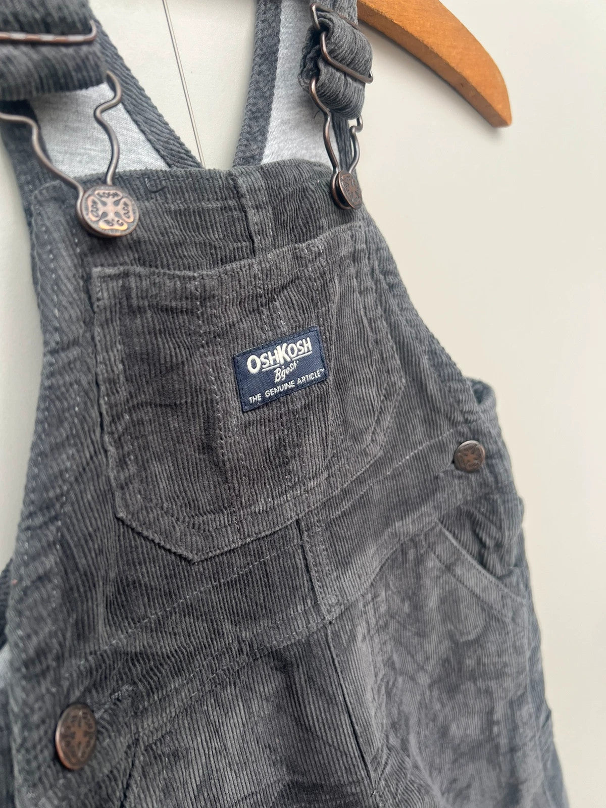 Oshkosh Grey Corduroy Dungarees 12M