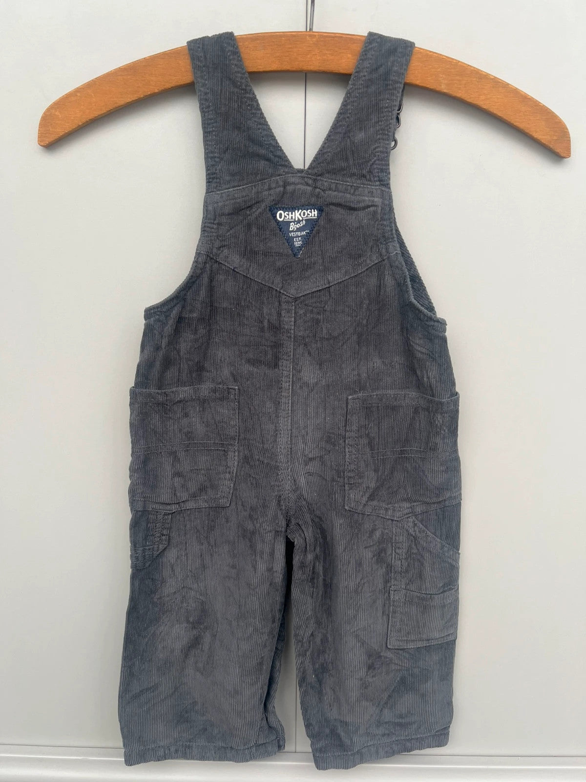 Oshkosh Grey Corduroy Dungarees 12M