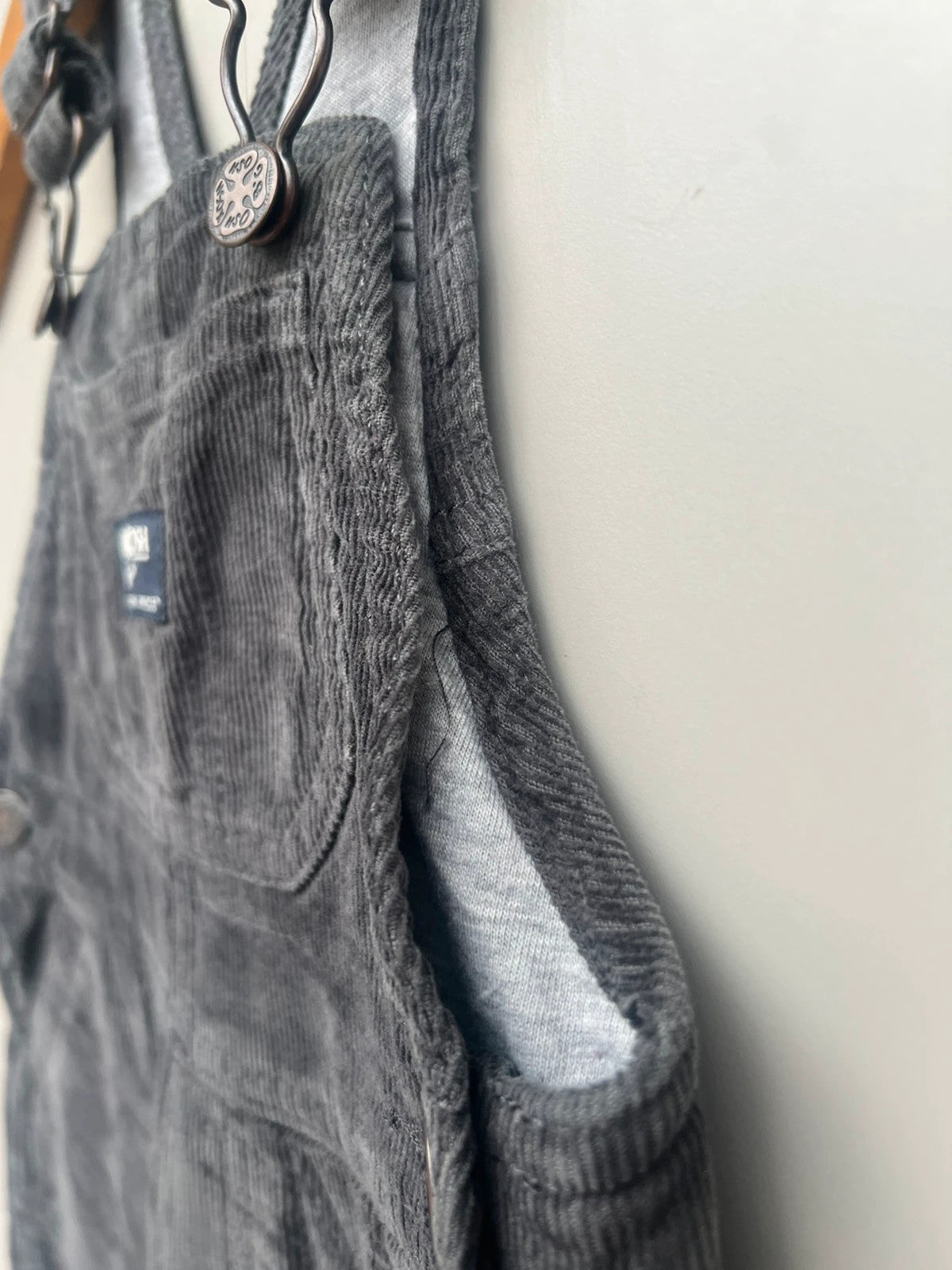 Oshkosh Grey Corduroy Dungarees 12M