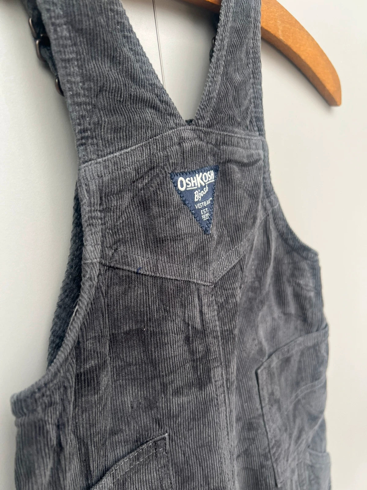 Oshkosh Grey Corduroy Dungarees 12M