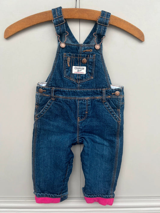 Oshkosh Fleece Lined Denim Dungarees 12M