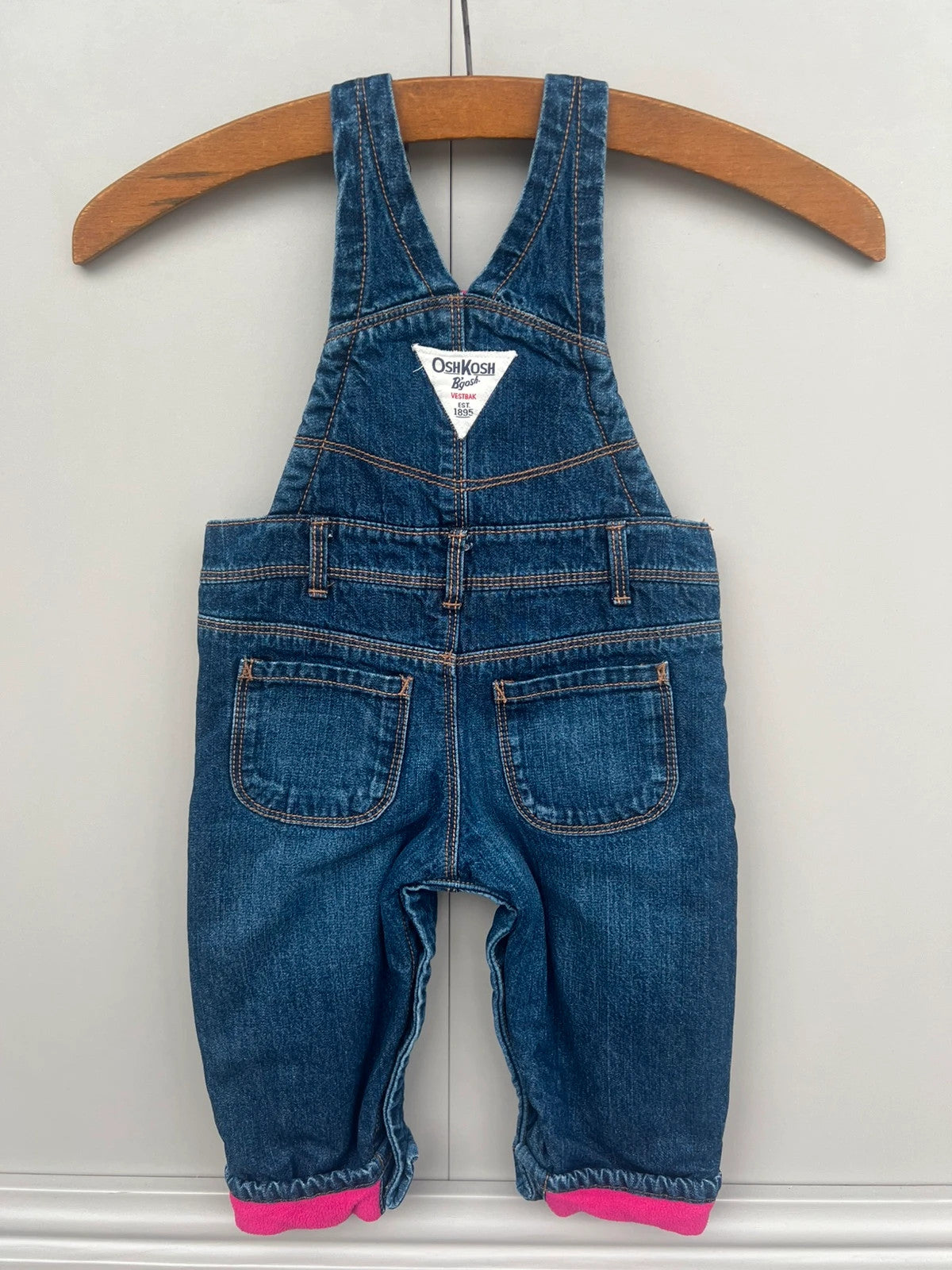 Oshkosh Fleece Lined Denim Dungarees 12M