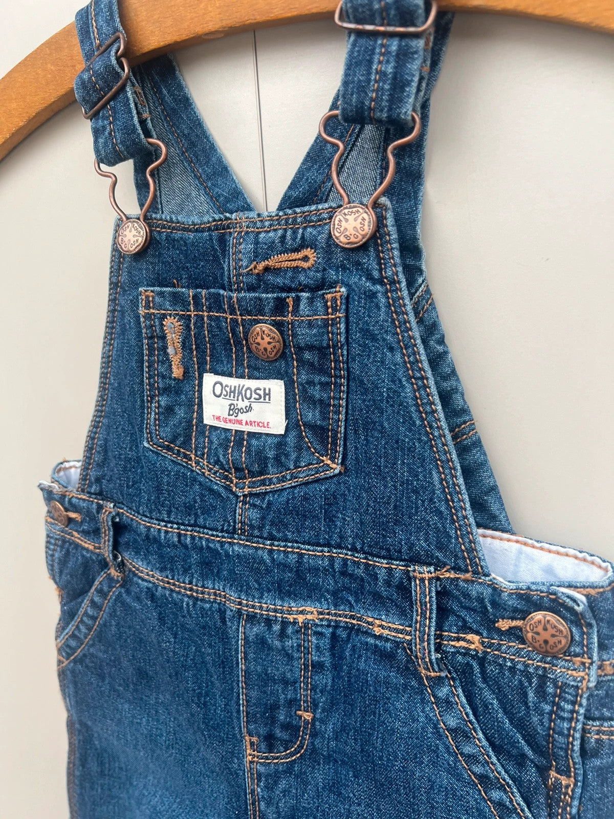 Oshkosh Fleece Lined Denim Dungarees 12M