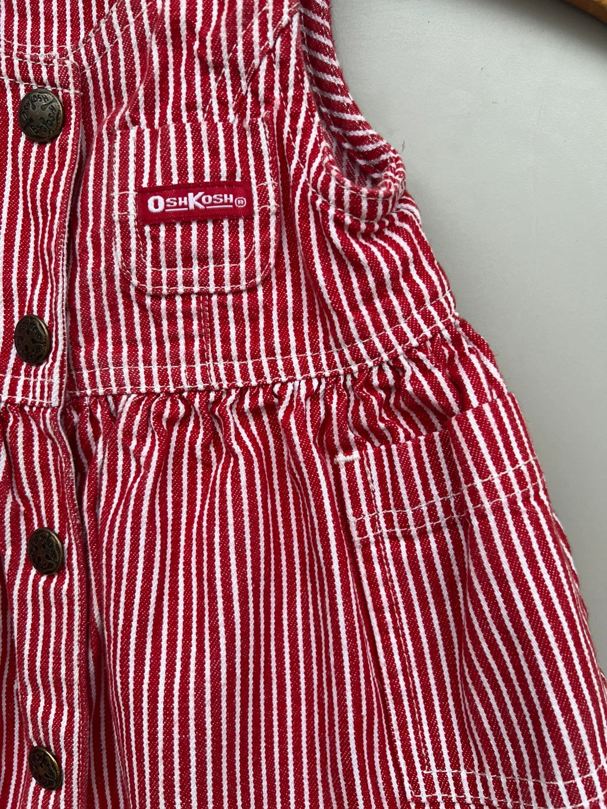 Oshkosh Red Hickory Stripe Vintage Dress 6M