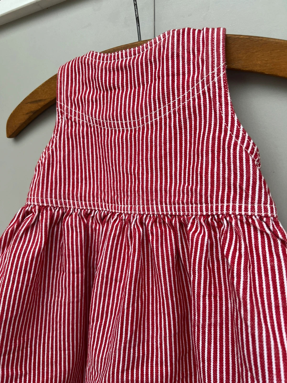 Oshkosh Red Hickory Stripe Vintage Dress 6M