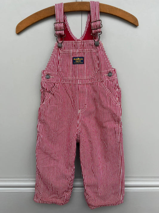 Oshkosh Vintage Hickory Red Dungarees 24M