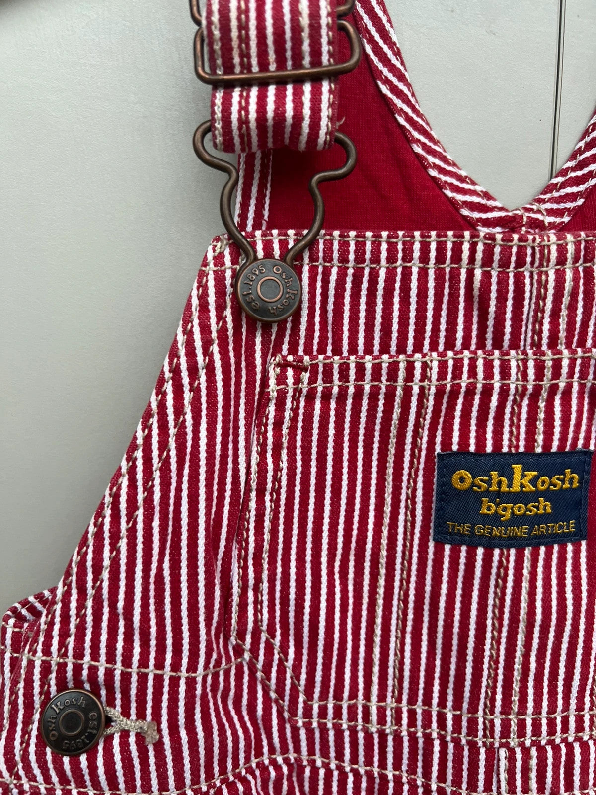 Oshkosh Vintage Hickory Red Dungarees 24M