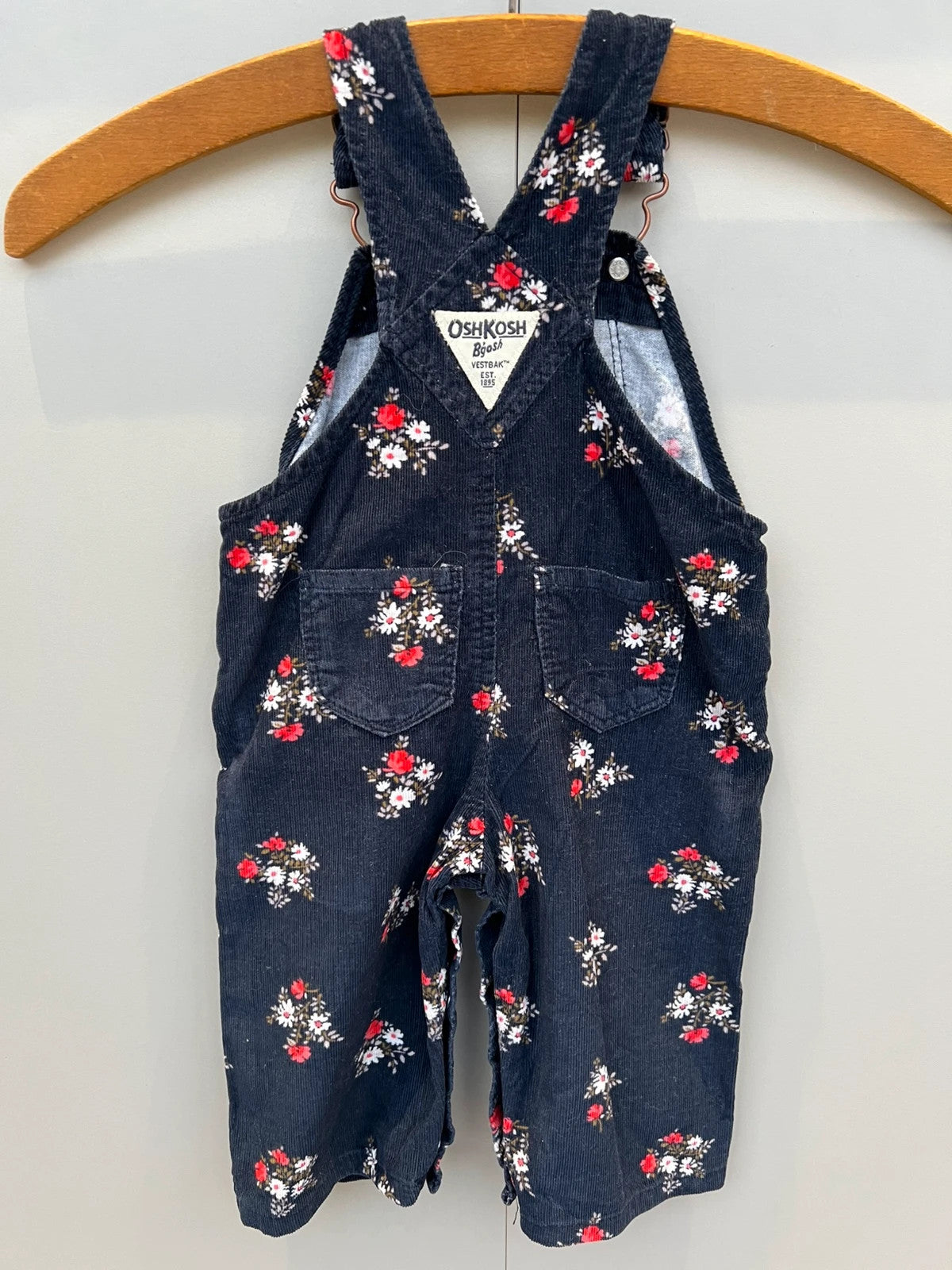 Oshkosh Floral Corduroy Dungarees 6M