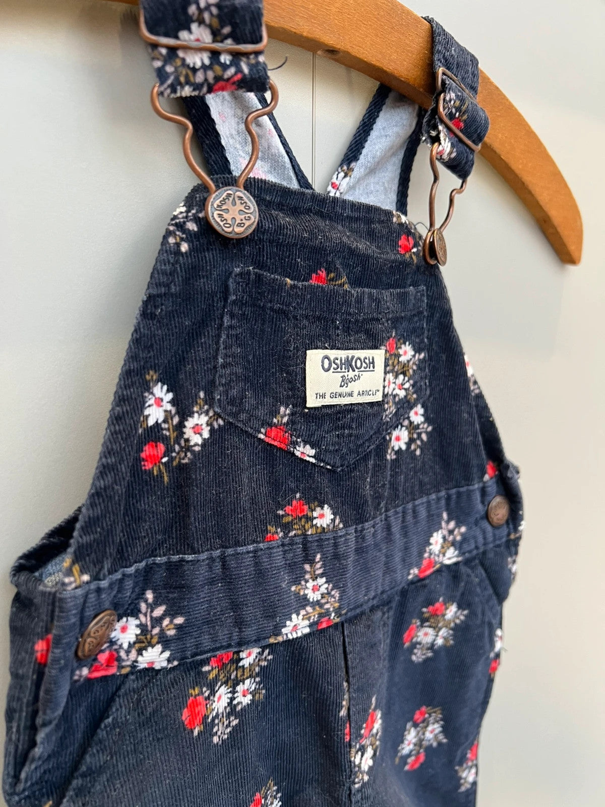 Oshkosh Floral Corduroy Dungarees 6M