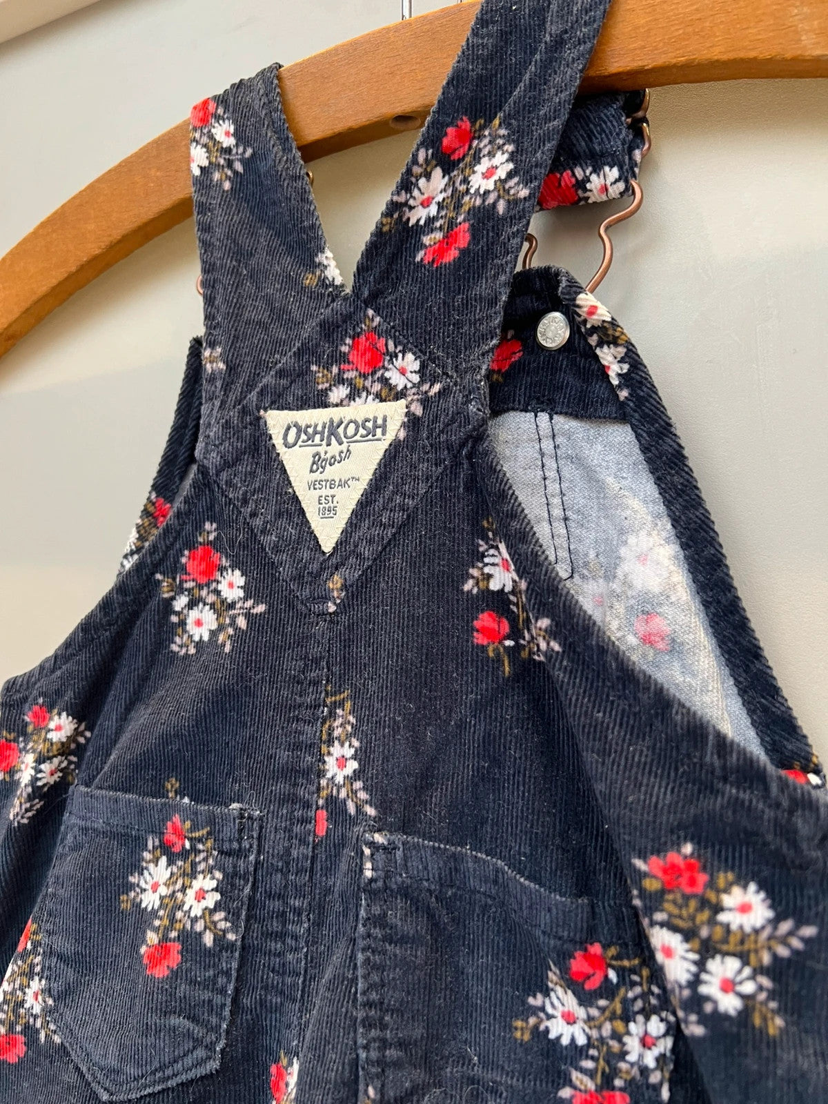 Oshkosh Floral Corduroy Dungarees 6M