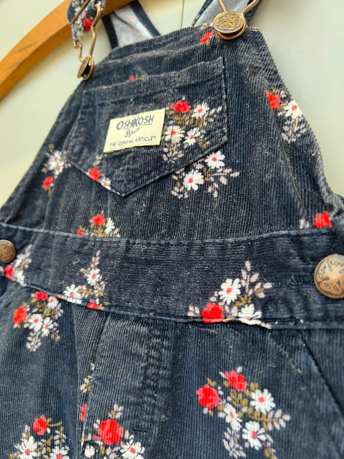 Oshkosh Floral Corduroy Dungarees 6M