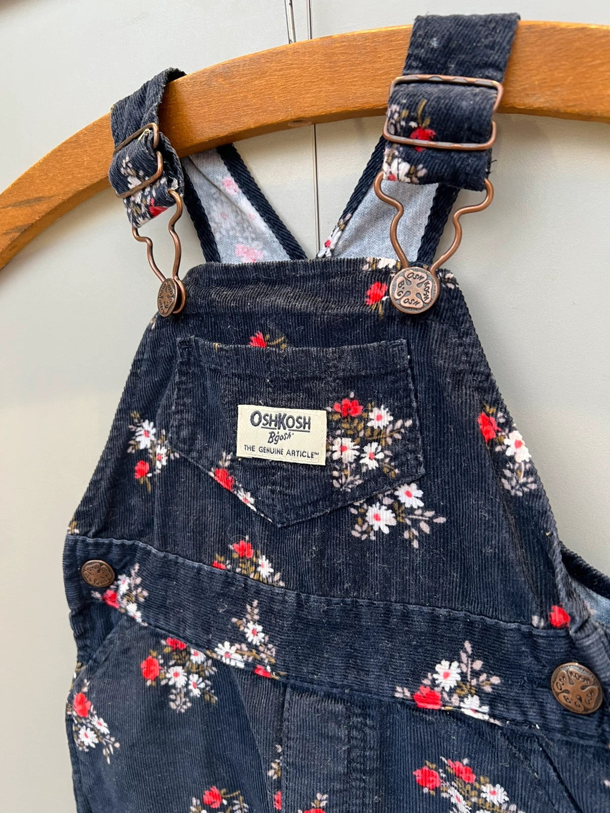 Oshkosh Floral Corduroy Dungarees 6M