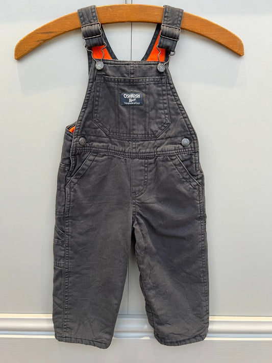 Oshkosh Charcoal Fleece Lined Dungarees 18M