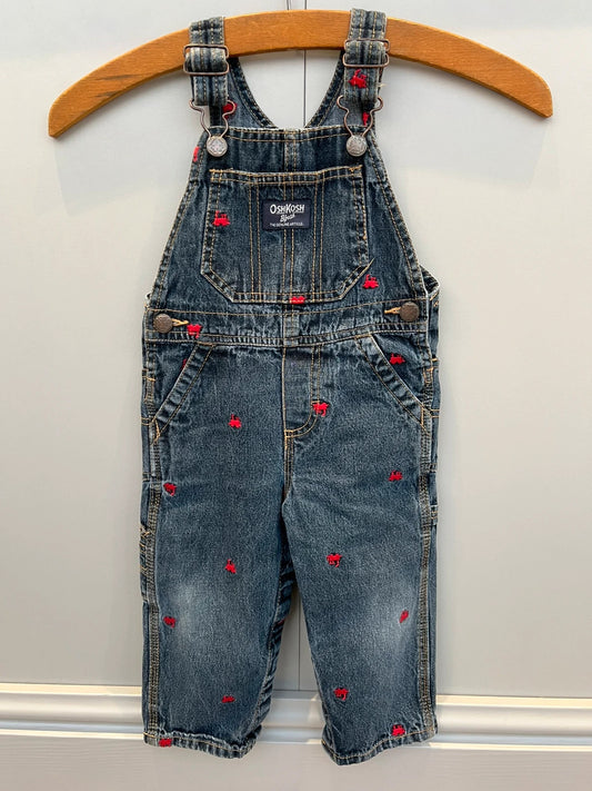 Oshkosh Train Embroidered Dungarees 18M