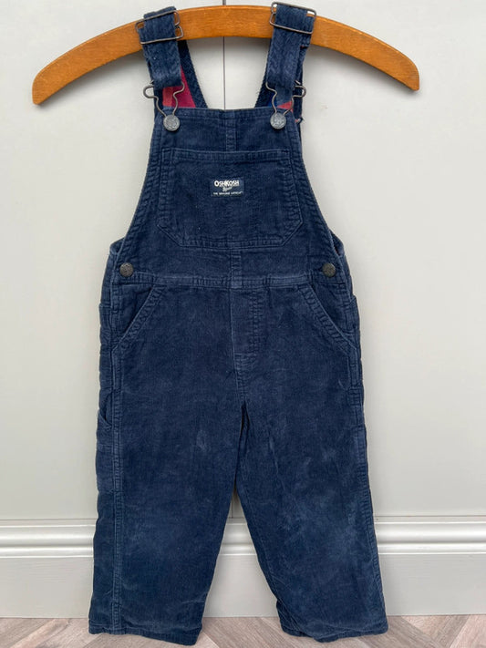 Oshkosh Corduroy Navy Dungarees 3T