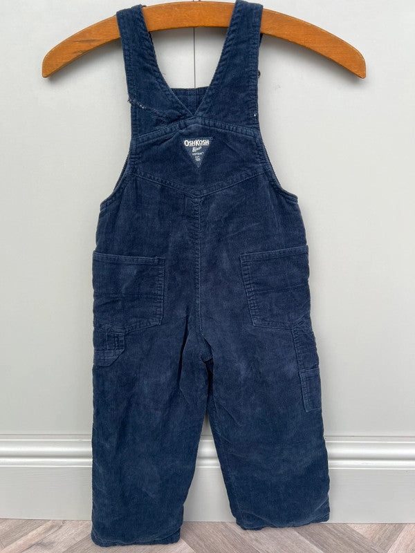 Oshkosh Corduroy Navy Dungarees 3T