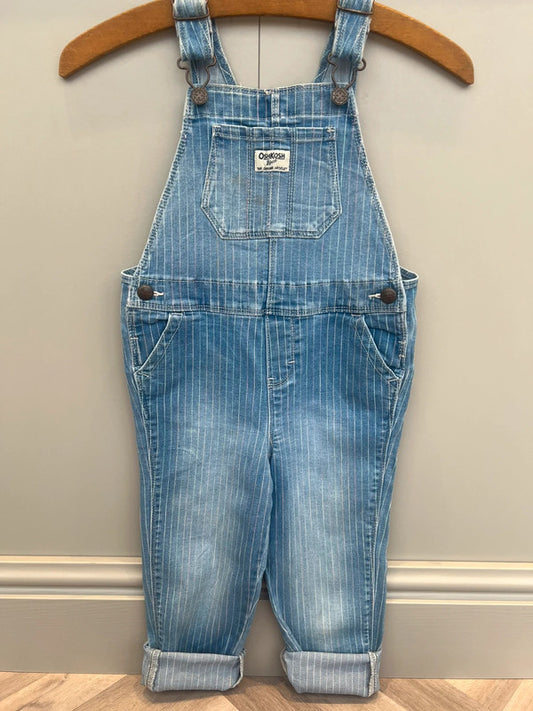 Oshkosh Multi Coloured Pin Stripe Dungarees 4T