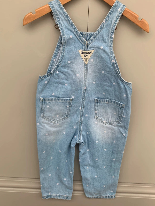 Oshkosh Denim Heart Dungarees 9M