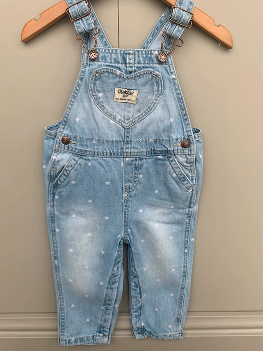 Oshkosh Denim Heart Dungarees 9M