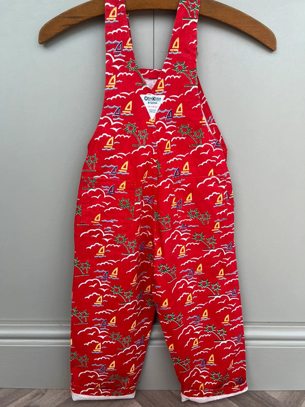 Oshkosh Vintage Funky Exotic Red Dungarees 4T