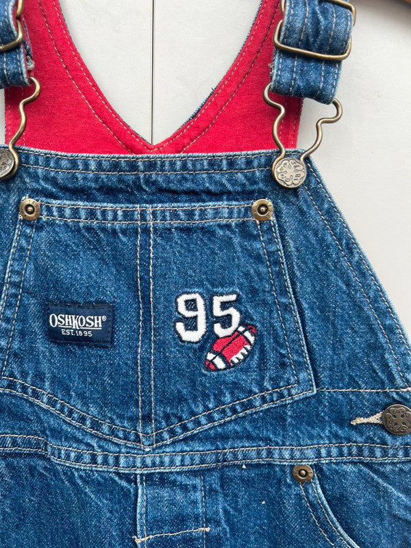 Oshkosh Vintage Baseball Denim Dungarees 18M