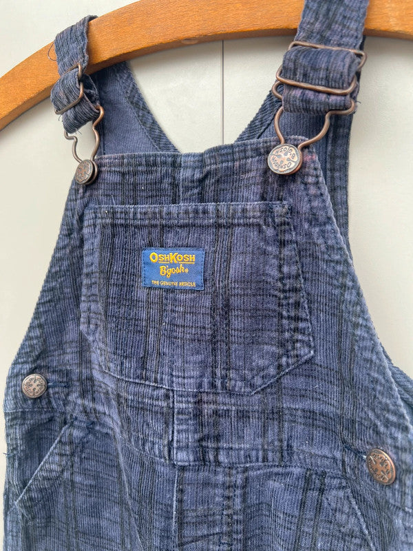 Oshkosh Navy Corduroy Check Dungarees 18M