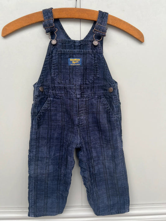 Oshkosh Navy Corduroy Check Dungarees 18M
