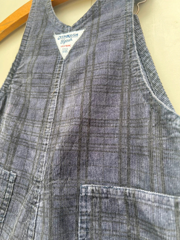 Oshkosh Navy Corduroy Check Dungarees 18M