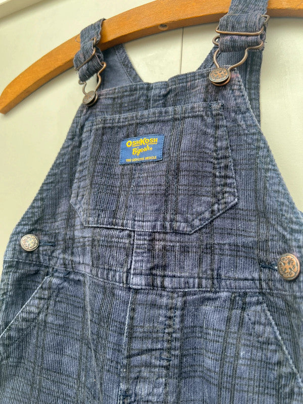 Oshkosh Navy Corduroy Check Dungarees 18M