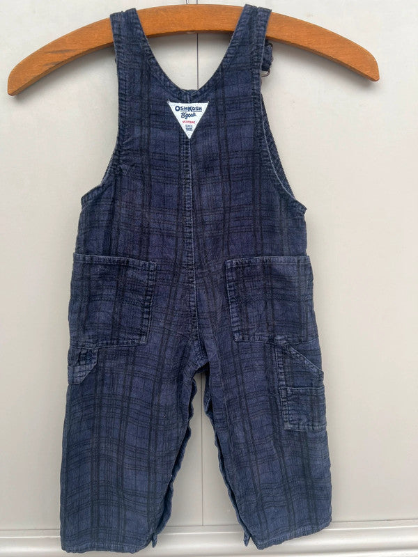 Oshkosh Navy Corduroy Check Dungarees 18M