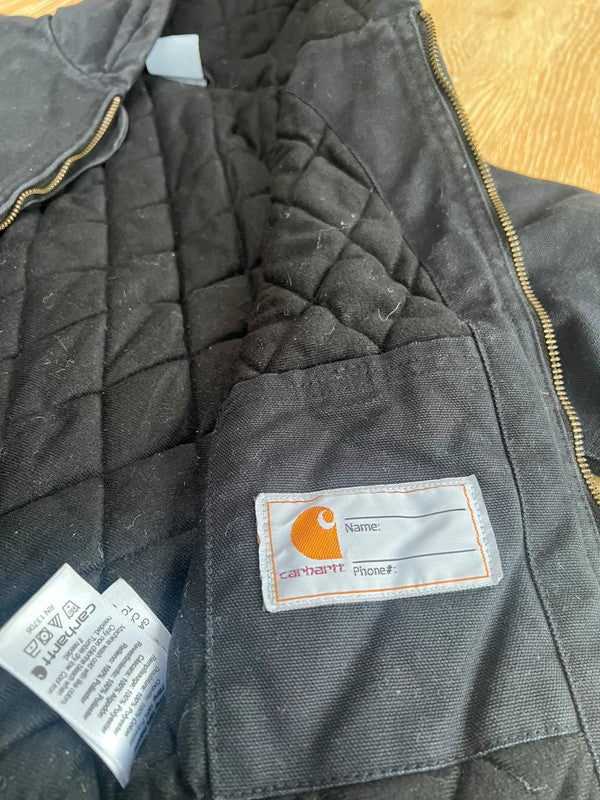 Carhartt Black Canvas Insulated Jacket XS (6)