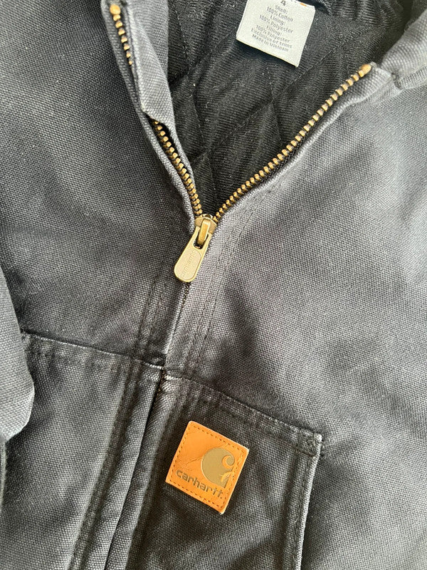 Carhartt Canvas Insulated Black Jacket Age 4